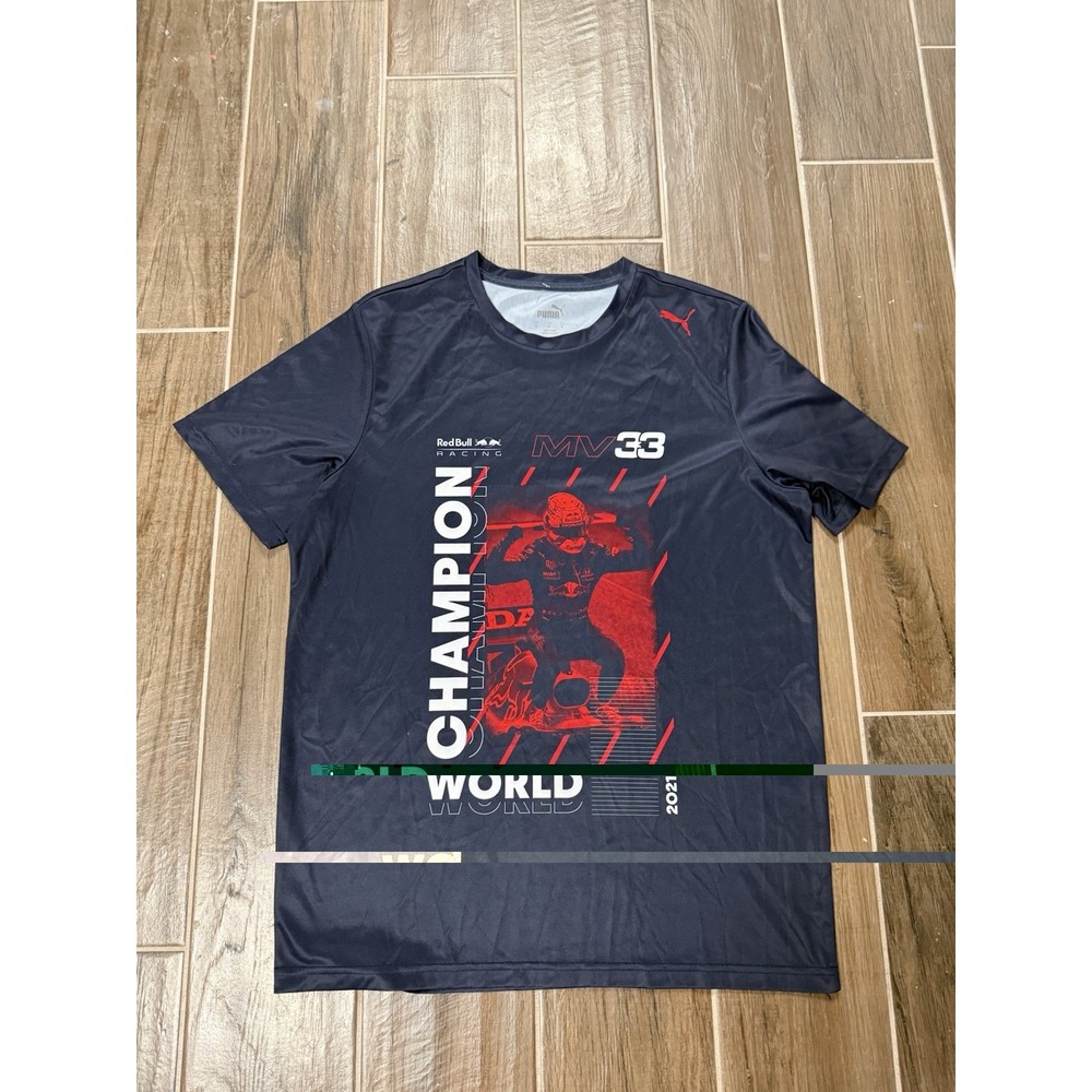 Max Verstappen Red Bull Racing 2021 World Champion Puma Formula 1 Shirt Mens M